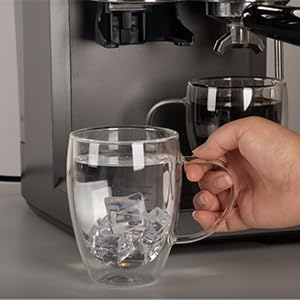 Espresso Cups Set Of 2, Double Walled Glass Coffee Mugs with Handle,Insulated Layer Coffee Cups,Clear Borosilicate Glass Mugs,Perfect for Cappuccino,Tea,Latte,Espresso (12oz-2Pack)