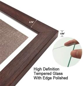11x11 Picture Frame Set of 3 with Real Glass for Pictures 8x8 with Mat or 11x11 Without Mat, Wall Gallery or Tabletop display Photo Frames in Walnut