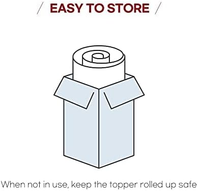 EVEZARY(KOR) Top Notch Memory Foam Mattress Topper–Relieve Back Pain,ergonomic,breathable,odor-free foam.Non-slip,rollable,washable cover. Compr test. CertiPUR-US certified for quality and durability.