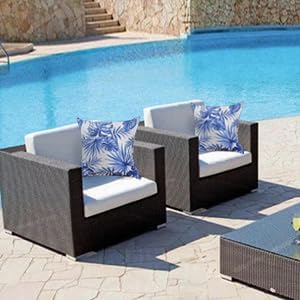 Outdoor Throw Pillows - Decorative Pillows with Insert Included Set of 2 Outdoor Pillows for Patio Furniture 18x18 Inch