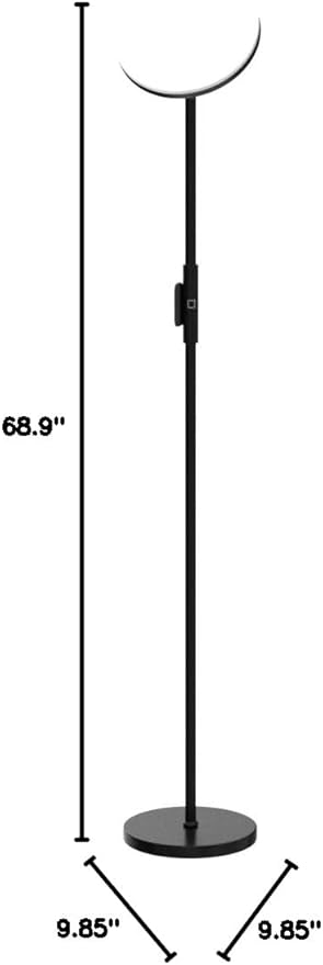 JOOFO Floor Lamp,30W/2400LM Sky LED Modern Torchiere 3 Color Temperatures Super Bright-Tall Standing Pole Light with Remote & Touch Control for Living Room,Bed Room,Office (Black)