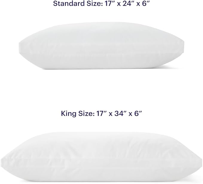Purple Cloud Pillow - King Size, Hypoallergenic Gel Fiber Fill for Plush, Cloud-Like Comfort - Molds to Support Head & Neck, Won’t Clump or Flatten