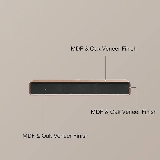 POVISON Fully Assembled Floating TV Stand, 63 inch Modern TV Stand with 3 Flip-Down Cabinet Doors, Solid Wood Floating Entertainment Center, Wall Mounted Media Console for Living Room