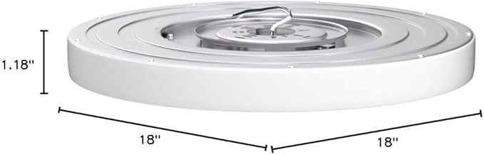hykolity 18 Inch LED Round Flat Panel Light, White, 32W, 3200lm, 3000K/4000K/5000K CCT Selectable, 120°Beam Angle, Dimmable Edge-Lit Flush Mount Ceiling Light Fixture - ETL Listed