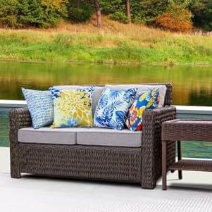 Outdoor Throw Pillows - Decorative Pillows with Insert Included Set of 2 Outdoor Pillows for Patio Furniture 18x18 Inch