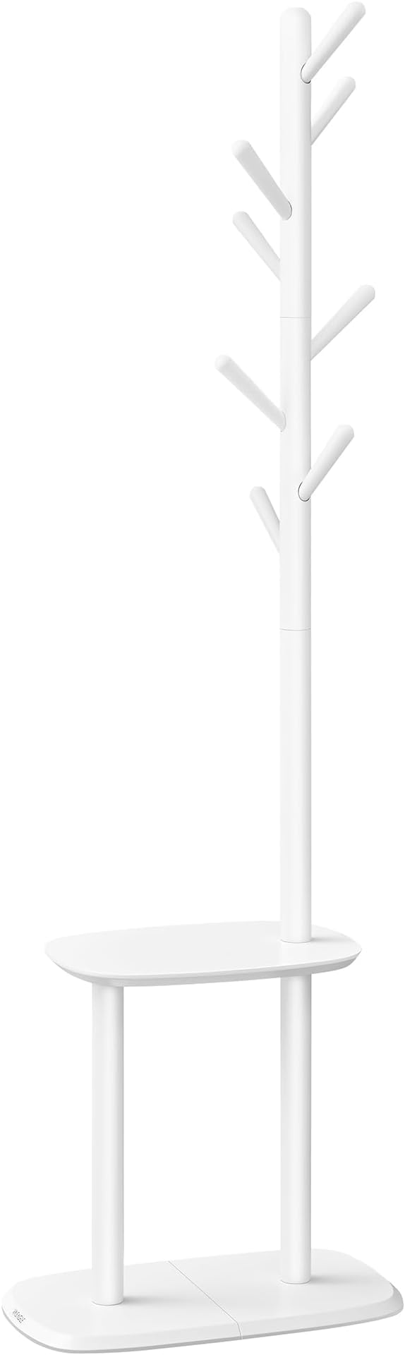 VASAGLE Coat Rack, Free Standing Coat Stand, Hall Coat Tree with 8 Hooks and Storage Shelf, 67.2 Inch Tall, for Coats, Hats, Bags, for Entryway, Hallway, Bedroom, Cloud White URCR040W01