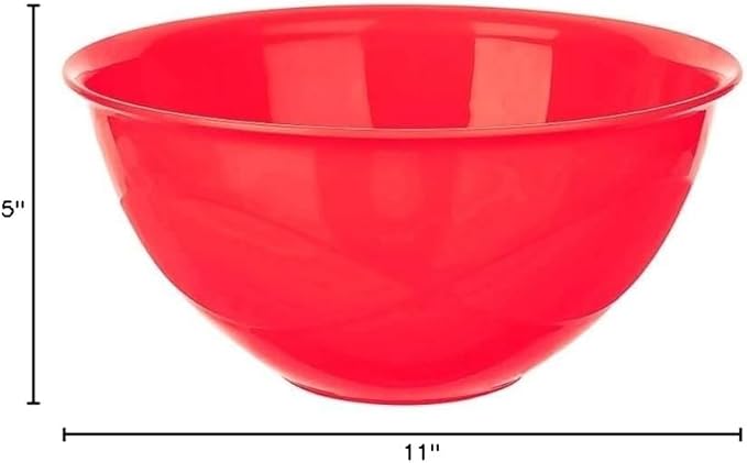 Tribello Large Mixing bowls 5-Quart 169oz - Plastic Salad/Mixing/Serving Bowl 1 pack