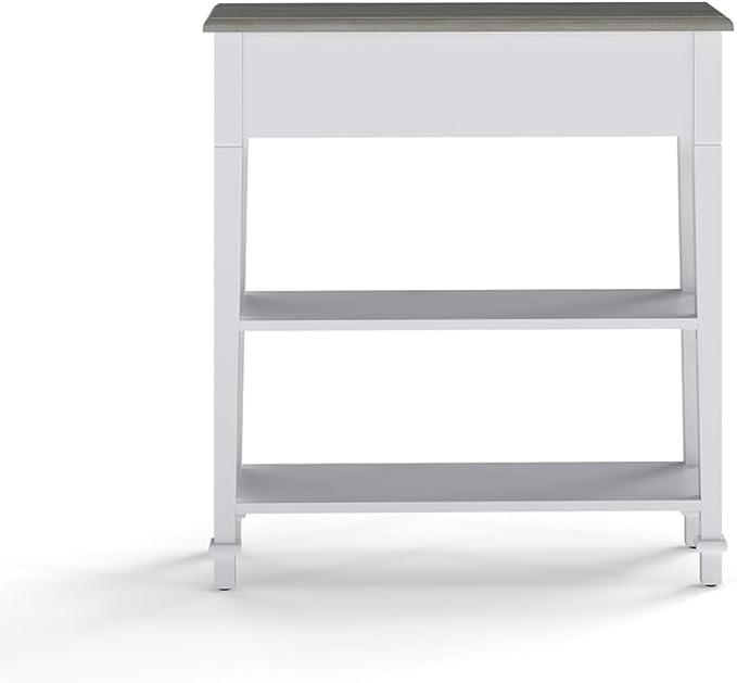 30 Inch Console Table for Entryway, Narrow Entry Table for Living Room Entryway Home w/Drawer and Bottom Shelf, White