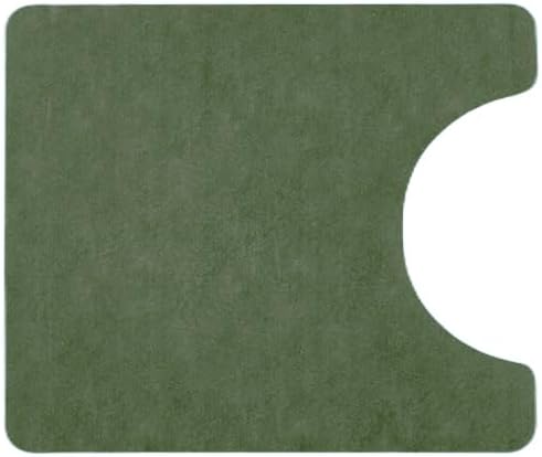 Toilet Rug, Thin Toilet Rugs U Shaped Washable Non Slip Absorbent Quick Dry Low Pile Toilet Mat, 20"x24" U Shape Sage Green