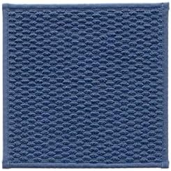 Small Bathroom Rugs Non Slip Washable Bath Rugs Super Absorbent Bathroom Rug Thin Quick Dry Low Pile Bath Mats, Navy Blue 12"x12"