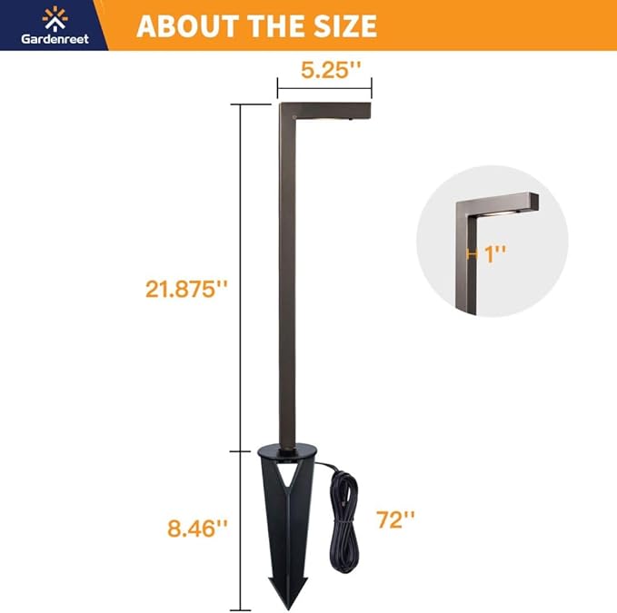Brass Low Voltage Pathway Lights Kit(8 Pack) 12V LED with 150W Low Voltage Transformer and Mechanical Timer and 100 Feet Wire and 40Pack Connectors for Outdoor House Garden Sideway