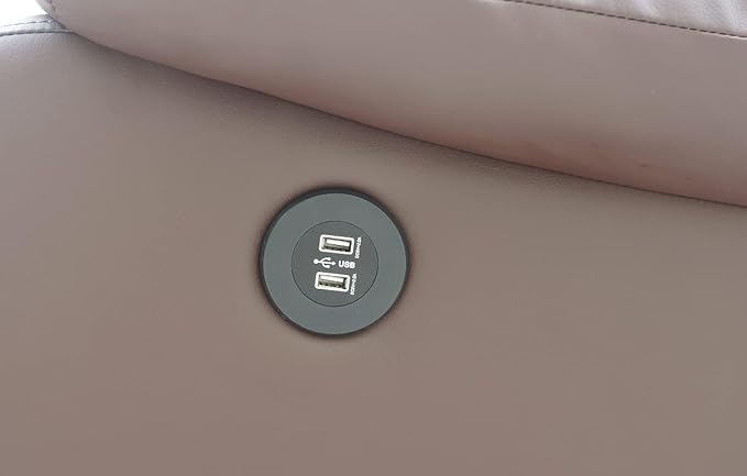 Ella Rhae Massage Leather Recliner Chair with Heat and USB Charging Port (Brown)