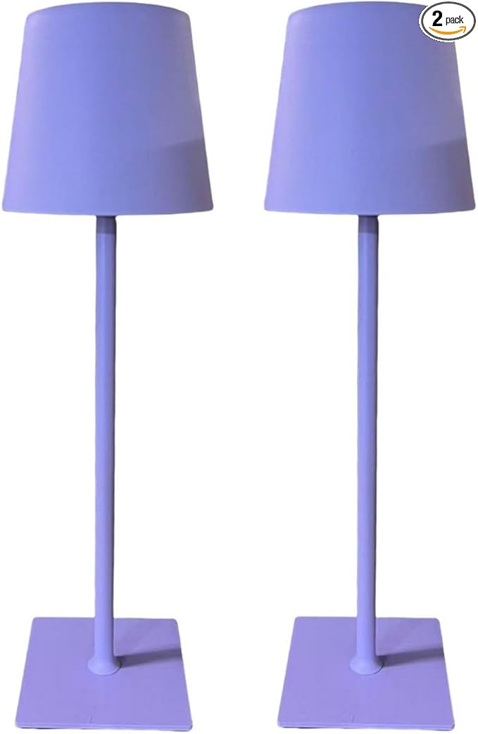 2 Pack Cordless Table Lamps, 3 Colors Stepless Dimming, 5000mAh Rechargeable Battery LED Desk Lamp for Bedroom/Couple Dinner/Desk/Cafe/Dining Room/Terrace