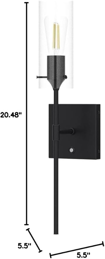 Dimmable Battery Operated Wall Sconce Set of 2, Rechargeable Wall Mount Light No Wiring, Easy Install Wireless Wall Lamp for Living Room Bedroom Hallway Farmhouse Indoor, Bulb Included