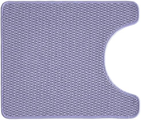 Chenille Bathroom Non-Slip, Washable U-Shaped Mat - Super Absorbent - Low Pile - Quick Dry - Lavender, 20"x24'
