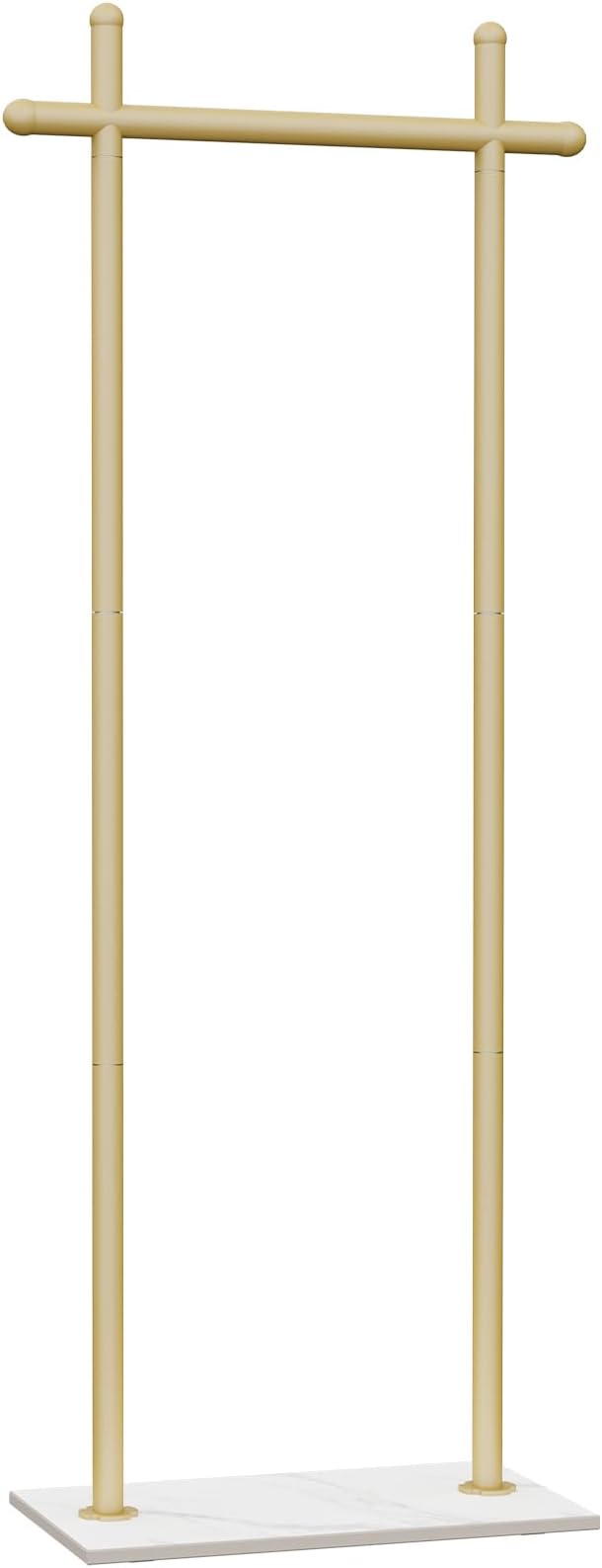 Coat Rack Freestanding with Natural Rock Base, Metal Coat Hanger Stand, Industrial Garment Rack, Clothes Tree for Bedroom Living Room Office To Hang Outerwear, Hats, 68.9in, Gold