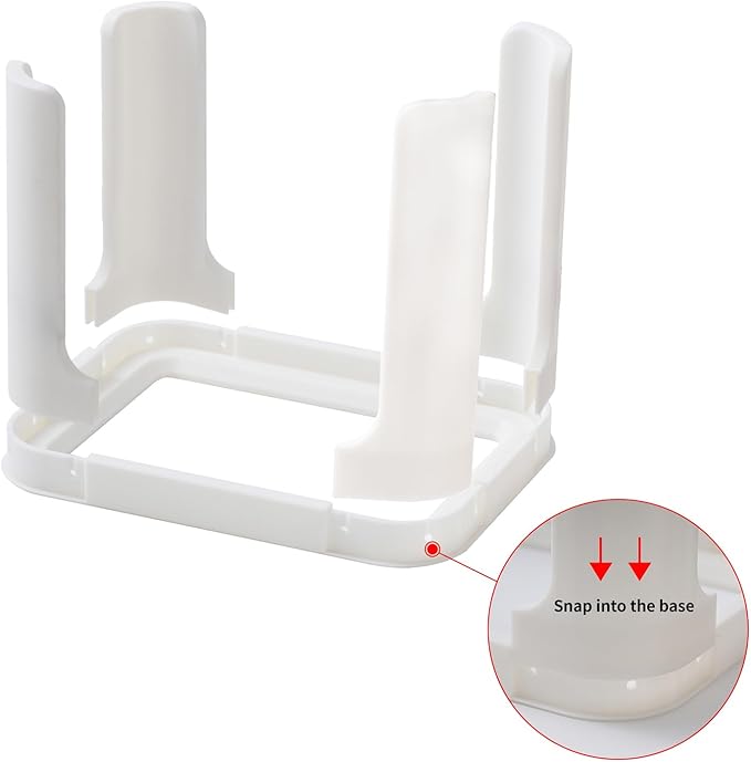 Food Container Lid Organizer for Rubbermaid Brilliances nap-on lids,Food Container Lid Organizer for Kitchen Cabinet (3-Piece) - Holds 24 Lids for 4.7 & 3.2 Cup,1.3 Cup ,0.5 Cup Containers (White)