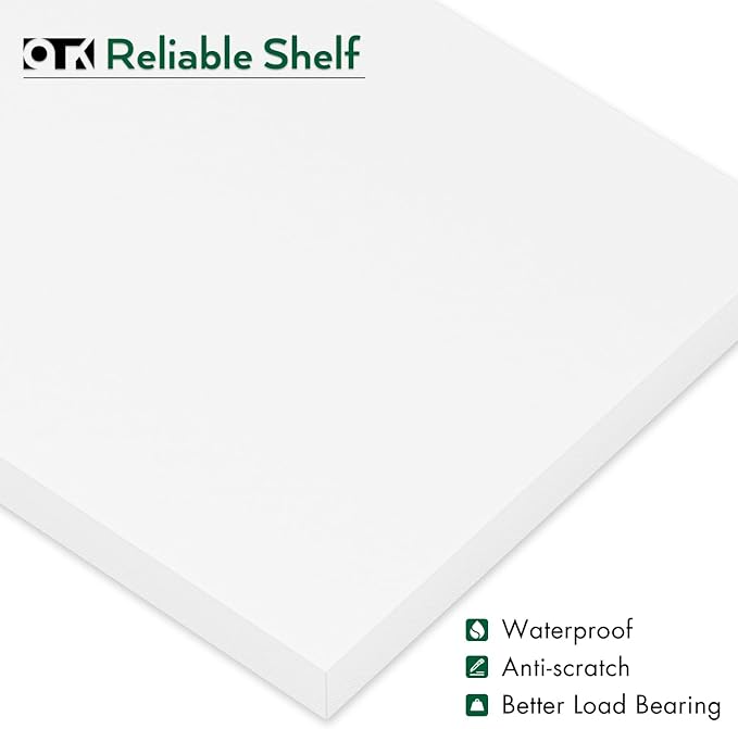 OTK 5 Tier Bookshelf, Tall Bookcase, Office Shelf Storage Organizer, Modern Book Shelf for Living Room, Bedroom, and Home Office, White