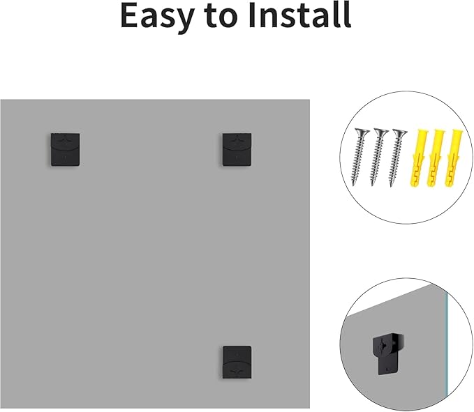 Frameless Mirror, 42x42 inch Square Bathroom Mirrors for Wall, Upgraded Shatterproof Vanity Mirror Over Sink with Polished Edge for Bathroom,Bedroom,Living Room and Entryway