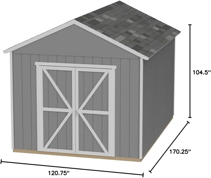 Handy Home Products Rookwood 10x14 Do-It-Yourself Wooden Storage Shed- Does not Include Floor kit, Paint or Roofing Shingles