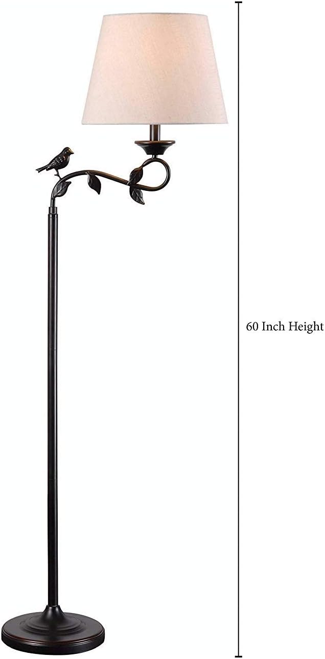 Kenroy Home 32613ORB Birdsong Swing Arm Floor Lamp with Oil Rubbed Bronze with Gold Highlights Finish, Rustic Style, 60" Height, 13.5" Width, 21" Depth