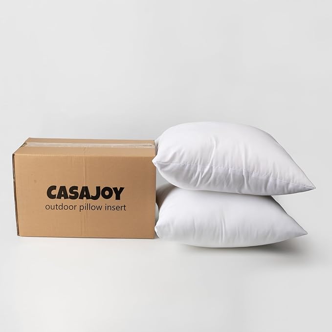 Pack of 4 18x18 Outdoor Pillow Inserts, Water Resistant Throw Pillow Inserts, Cushion Inner Pads for Patio, Furniture, Sofa, Bed, Living Room, Garden Decorative Waterproof Pillow Inserts