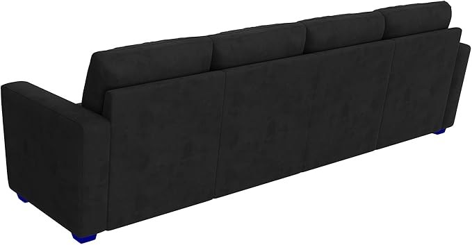 HONBAY Modular Sectional Sleeper Sofa Bed, with Pull Out Bed, Linen Convertible Sectional Couches for Living Room - Black