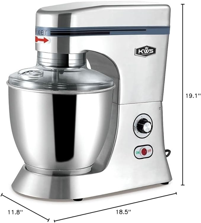 KWS M-B7 Commercial 620W Stand Mixer, 7 Quarts Heavy-Duty for Restaurant/Bakery/Tea Shop/Coffee Shop