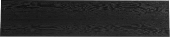 55.12" Wood Console Table for Entryway, Narrow Long Real Wood Fluted Design Sofa Tables Behind Couch Table Entryway Tables with 2-Tier Storage Shelves for Living Room, Hallway, Foyer, Black