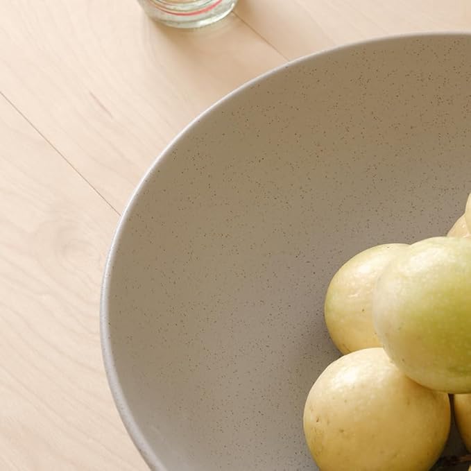 WENSHUO Large Salad Bowl, Ceramic Stoneware with Reactive Glaze, Serving & Mixing, 2Qt (Sandstone Gray)