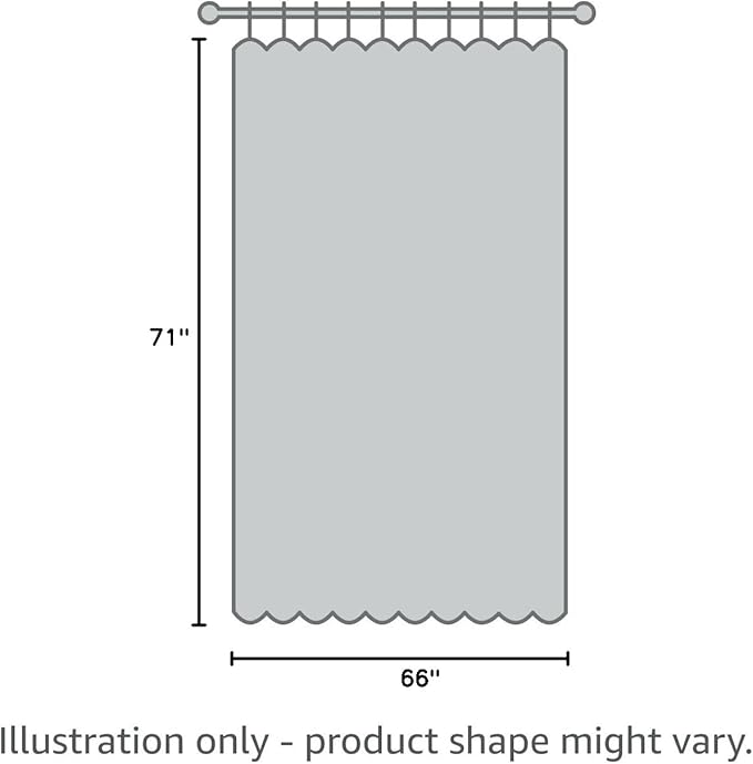 Barossa Design Short Waffle Weave Shower Curtain 66 inch Length, 230 GSM Heavy Duty Fabric, Hotel Luxury Spa, Water Repellent, Machine Washable, Cream, 71x66 Inches