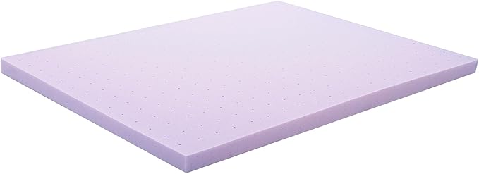 Lucid 3 Inch Lavender Infused Memory Foam Mattress Topper - Ventilated Design – Pressure Relieving Bed Topper - Mattress Pad – CertiPur Certified - Full Size