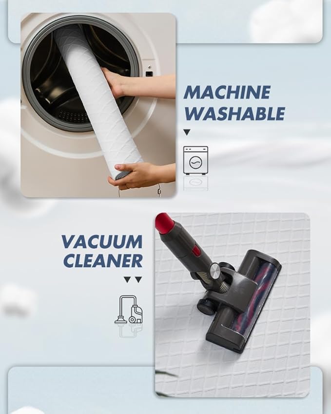 AMOAMI Ultra Thin Bathroom Rugs, Rubber Backed Bath Mats for Bathroom Non Slip, Absorbent Bathroom Mat for Floor, Shower, Sink(20"x 32", White)