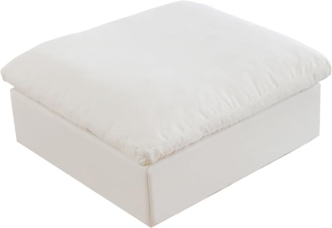 JACH Modern Ottoman Module for Living Room, Cushion Covers Removable, Minimalist Comfy Breathable Footstool for Living Room Apartment (White)