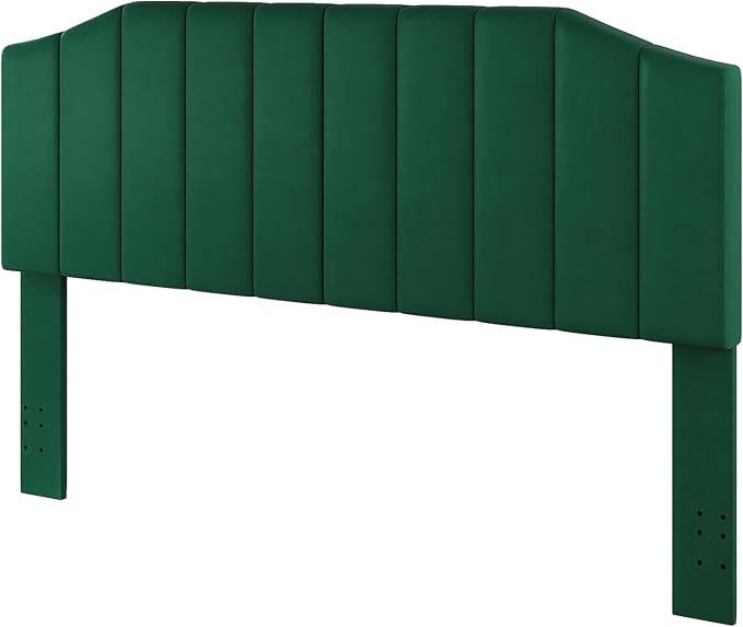 King Size Headboard Only, Velvet Upholstered Headboard King/California King Size Wall Mount and Bed Frame Mount, Featuring High-Density Sponge Padding Easy Assembly Comfort Style-Jade Green