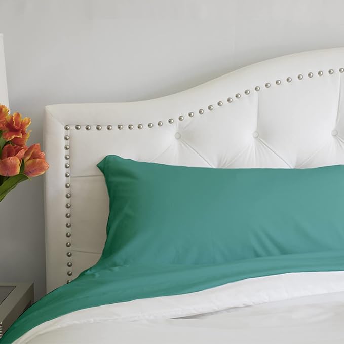PeachSkinSheets 1500tc Level of Softness Soft Standard Pillowcase Set of 2 - The Real Teal