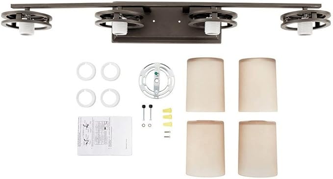 Kichler Hendrik 33.75" 4 Light Vanity with Light Umber Etched Glass Olde Bronze®