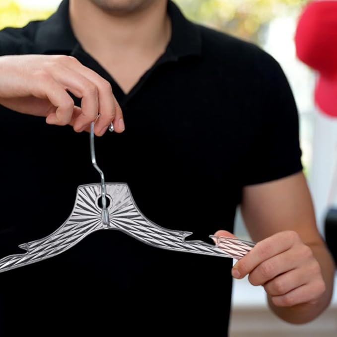 Clothes Hangers Plastic Set of 50 Pack Heavy Duty Hangers Dresses, T-Shirts Shirt Dress Blouse Hangers for Closet Organization Crystal Hanger Women and Men Coat Hanger