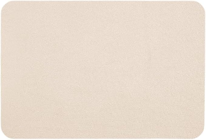 Bathroom Mat Quick Dry, Bathroom Rugs Non Slip Washable Thin Absorbent Bath Mat Fits Under Door Bathroom Floor Mat Perfect for Bath, Shower, or Sink 24"x36" Beige