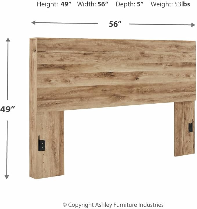 Signature Design by Ashley Hyanna Contemporary Panel Headboard ONLY, Full, Brown