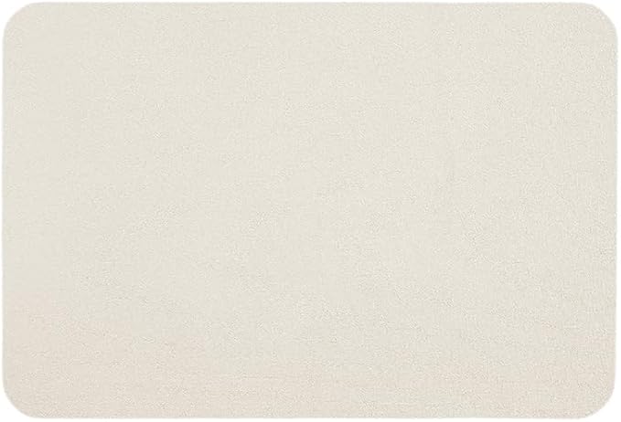 White Bath Mat, Bathroom Rugs Non Slip Washable Thin Absorbent Quick Dry Bath Mat Fits Under Door Bathroom Floor Mat Perfect for Bath, Shower, or Sink 24"x36" White