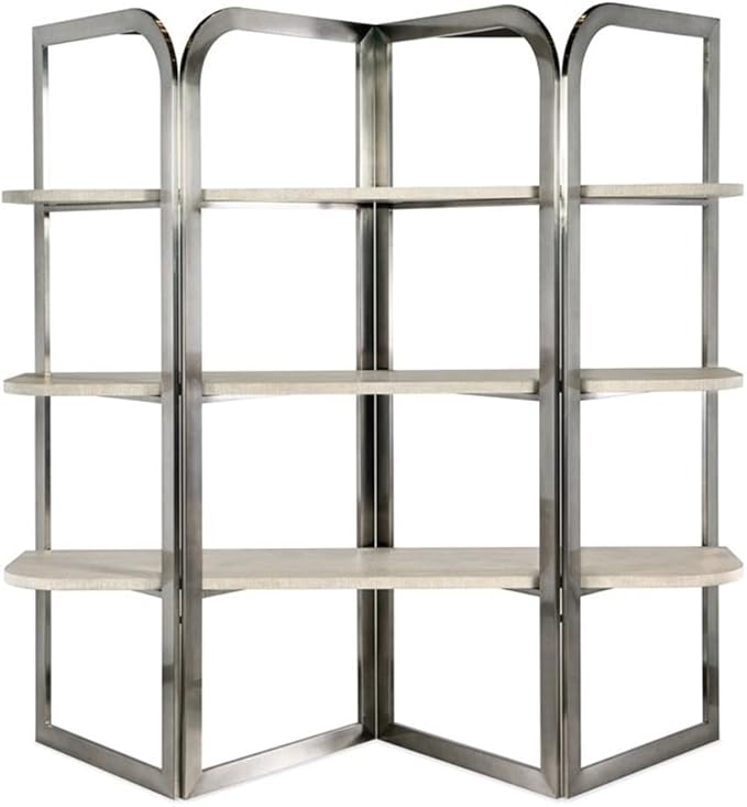 Hooker Furniture Modern Mood Metal Framed Etagere w/Natural Finished Shelves