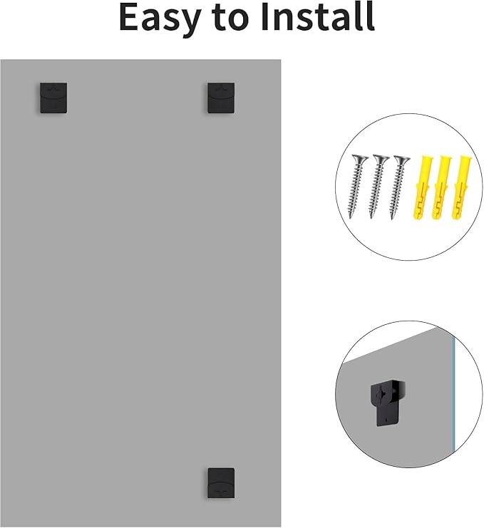 Frameless Mirror, 30x48 inch Rectangle Bathroom Mirrors for Wall, Upgraded Shatterproof Large Vanity Mirror Over Sink with Polished Edge for Bathroom,Bedroom,Living Room and Entryway