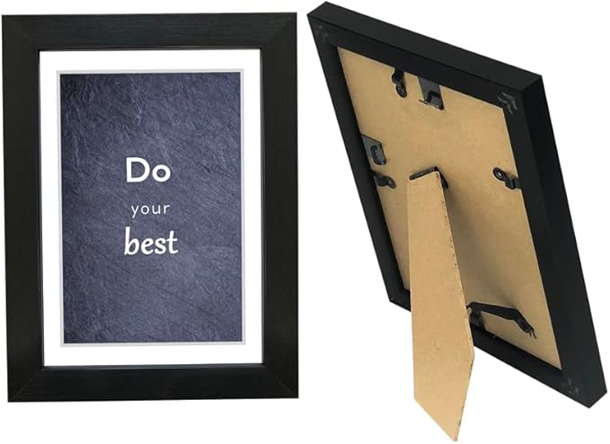 5x7 Black Picture Frame Set of 3 for Pictures 4x6 with Mat or 5x7 Without Mat, Wall or Tabletop Gallery Photo Frames with Real Glass