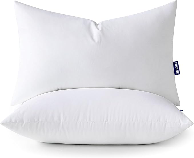 MIULEE 12x20 Pillow Inserts,Down Alternative Pack of 2 Decorative Throw Pillows for Sofa Couch Bed, Ultra Soft Fluffy Bed Sleeping Form