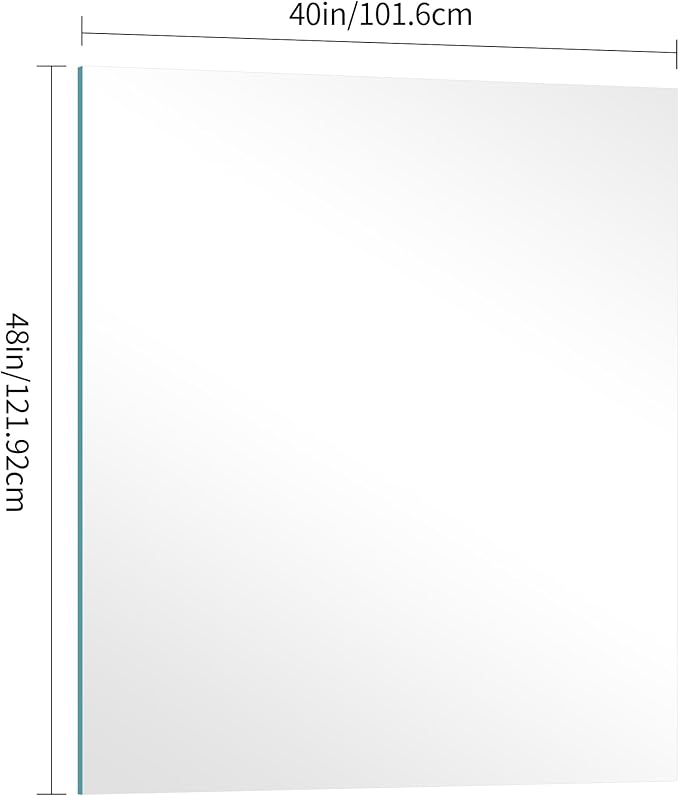 KOCUUY Large Frameless Mirror,40x48 Inch Square Bathroom Vanity Mirror for Over Sink, Upgraded Shatterproof Unframed Design for Bedroom, Living Room, Entryway