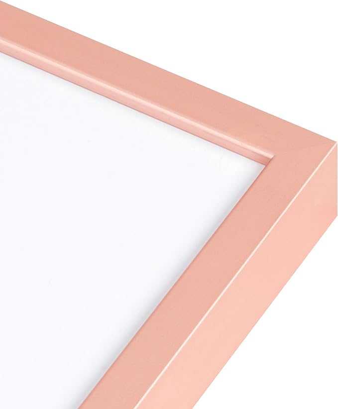 11x14 Picture Frame - 11 by 14 Metal Picture Frame With Mat For 8x10 | 14x11 Frame Aluminum | Plexiglass And Hanging Hardware Included | 11x14 Poster Frame | Rose Gold