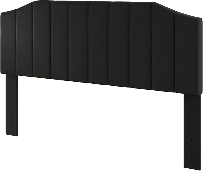 King Size Headboard Only, Velvet Upholstered Headboard King/California King Size Wall Mount and Bed Frame Mount, Featuring High-Density Sponge Padding Easy Assembly Comfort Style-Black