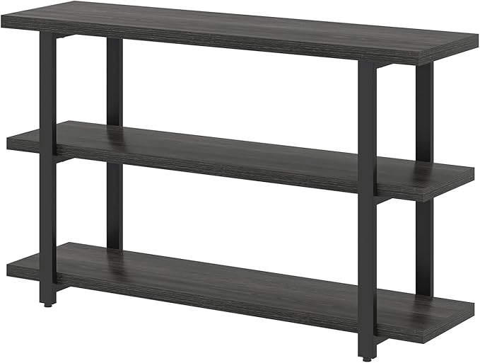FOLUBAN Entryway Table, Wood Sofa Table with Storage Shelves for Living Room, Modern Console Table for Hallway, Entrance, or Behind Couch, Dark Gray, 47 Inch