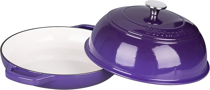 Enameled Cast Iron Dutch Oven Pot with Lid, Bread Oven for Sourdough Bread Baking, Dutch Ovens with Bread Proofing Basket& Baking Supplies Set, 6 Quart, Purple